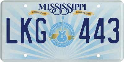 MS license plate LKG443