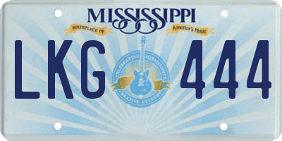 MS license plate LKG444