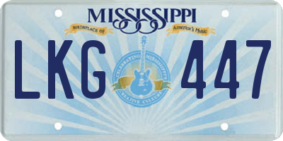 MS license plate LKG447