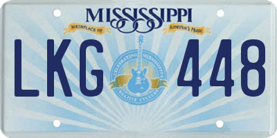 MS license plate LKG448