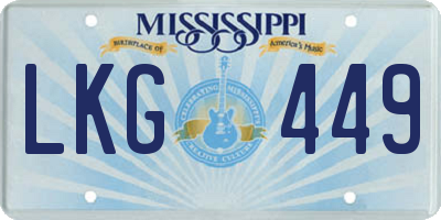 MS license plate LKG449