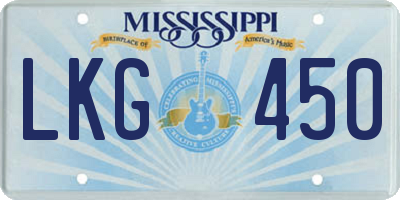 MS license plate LKG450