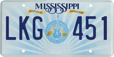 MS license plate LKG451