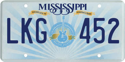 MS license plate LKG452