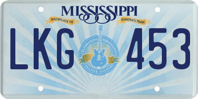 MS license plate LKG453