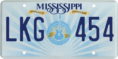 MS license plate LKG454