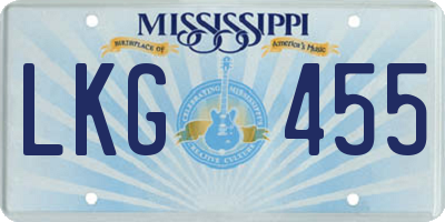 MS license plate LKG455
