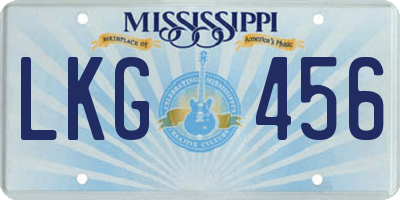 MS license plate LKG456