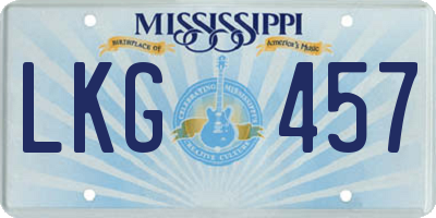 MS license plate LKG457