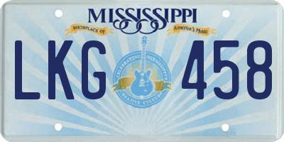 MS license plate LKG458