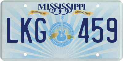 MS license plate LKG459