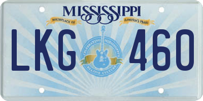 MS license plate LKG460