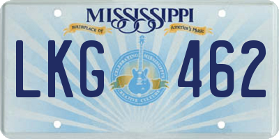 MS license plate LKG462