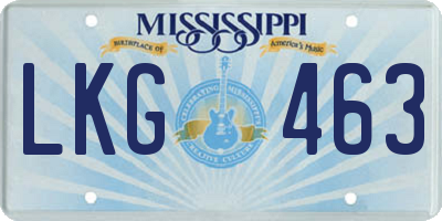 MS license plate LKG463