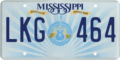 MS license plate LKG464
