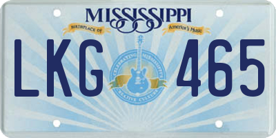 MS license plate LKG465