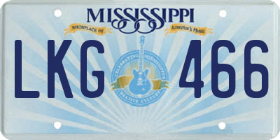 MS license plate LKG466