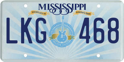 MS license plate LKG468