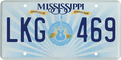 MS license plate LKG469