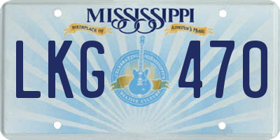 MS license plate LKG470