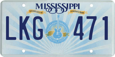 MS license plate LKG471