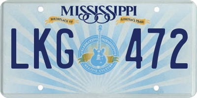MS license plate LKG472