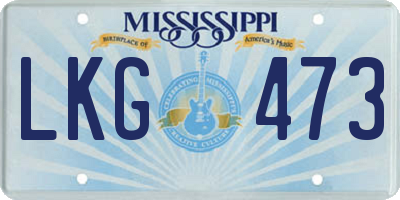 MS license plate LKG473