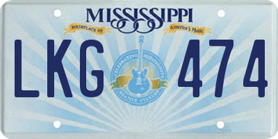 MS license plate LKG474