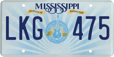 MS license plate LKG475