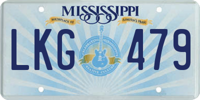 MS license plate LKG479