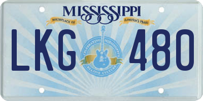 MS license plate LKG480