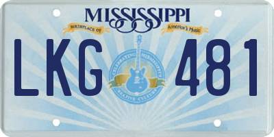 MS license plate LKG481