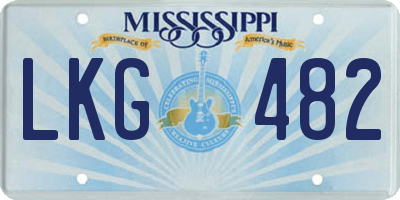 MS license plate LKG482