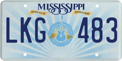MS license plate LKG483