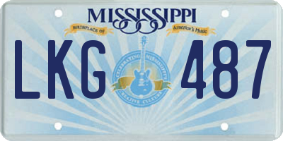 MS license plate LKG487