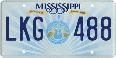 MS license plate LKG488