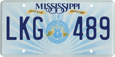 MS license plate LKG489