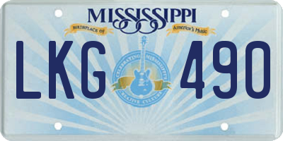 MS license plate LKG490