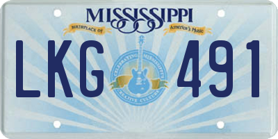MS license plate LKG491
