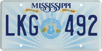 MS license plate LKG492