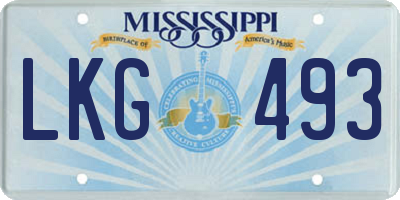 MS license plate LKG493