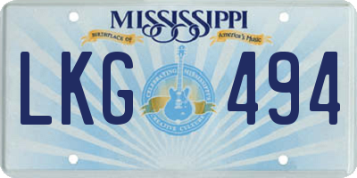 MS license plate LKG494