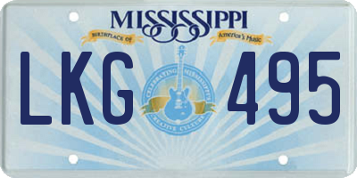 MS license plate LKG495