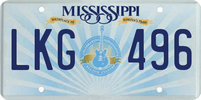 MS license plate LKG496