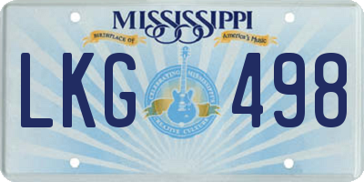 MS license plate LKG498