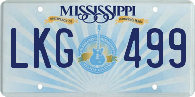 MS license plate LKG499