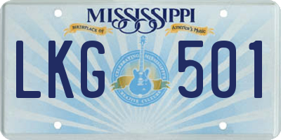 MS license plate LKG501