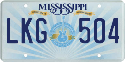 MS license plate LKG504