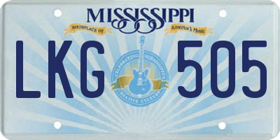 MS license plate LKG505