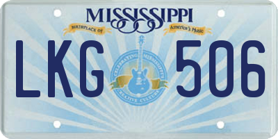 MS license plate LKG506